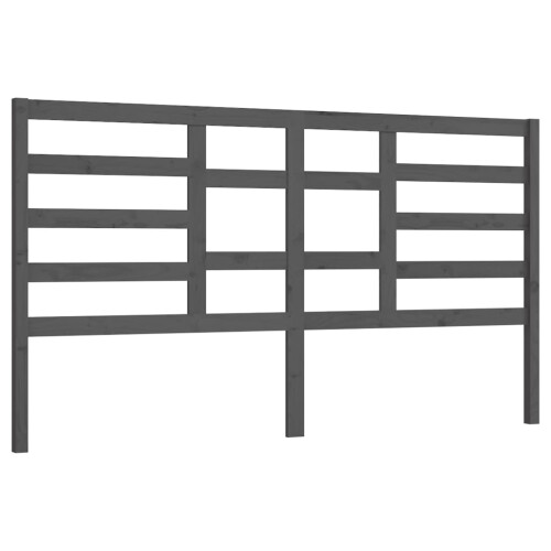 Berkfield Bed Headboard Grey 186x4x104 cm Solid Wood Pine 1