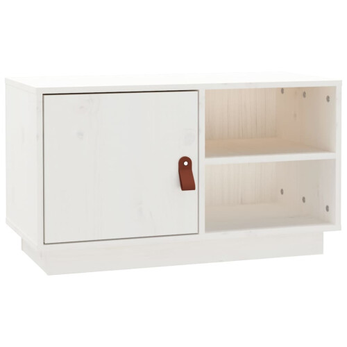 Berkfield TV Cabinet White 70x34x40 cm Solid Wood Pine 1