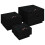 Berkfield Storage Boxes with Lids 3 pcs Black Solid Wood Pine 2