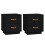 Berkfield Bedside Cabinets 2 pcs Black 40x34x45 cm Solid Wood Pine 2