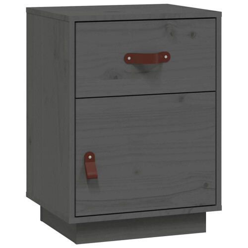 Berkfield Bedside Cabinets 2 pcs Grey 40x34x55 cm Solid Wood Pine 1