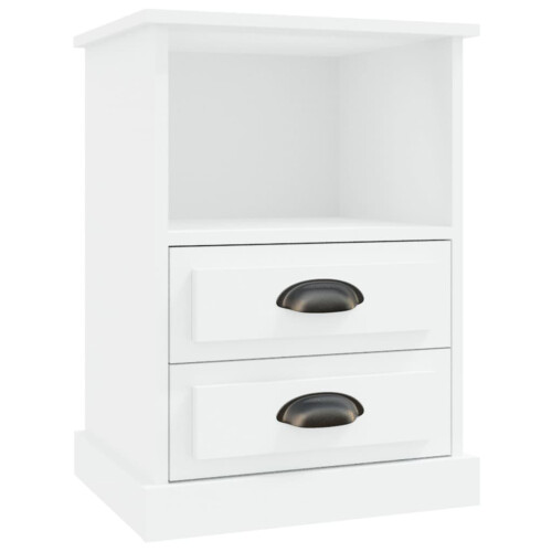 Berkfield Bedside Cabinet White 43x36x60 cm 1