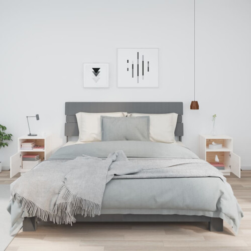 Berkfield Bedside Cabinets 2 pcs White 40x34x55 cm Solid Wood Pine 2