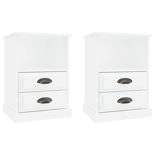 Berkfield Bedside Cabinets 2 pcs High Gloss White 43x36x60 cm 1