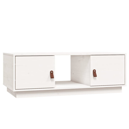 Berkfield Coffee Table White 100x50x35 cm Solid Wood Pine 1