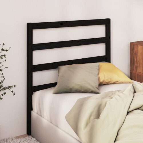 Berkfield Bed Headboard Black 96x4x100 cm Solid Wood Pine 2