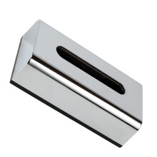 Modern Silver Tissue Box Cover with Elegant Silver Finish for Bathroom, Vanity and Home Decor