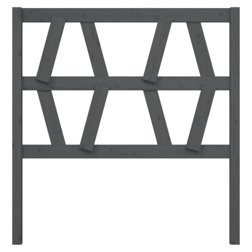 Berkfield Bed Headboard Grey 106x4x100 cm Solid Wood Pine 2