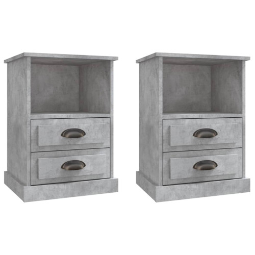 Berkfield Bedside Cabinets 2 pcs Concrete Grey 43x36x60 cm 1