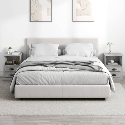 Berkfield Bedside Cabinets 2 pcs Concrete Grey 43x36x60 cm 2