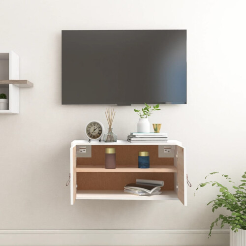Berkfield Wall Cabinet White 60x30x30 cm Solid Wood Pine 2
