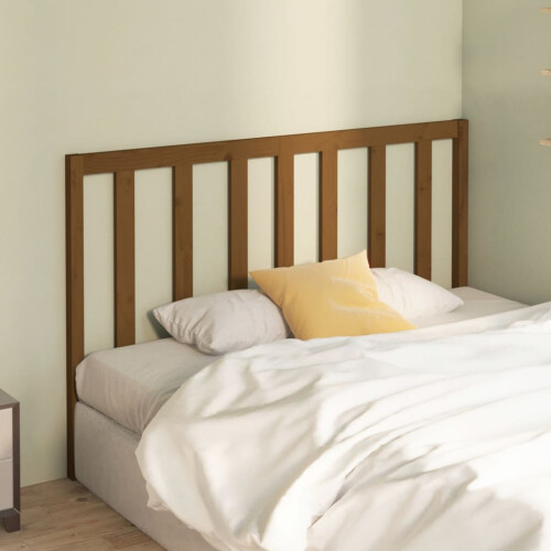 Berkfield Bed Headboard Honey Brown 126x4x100 cm Solid Wood Pine 2