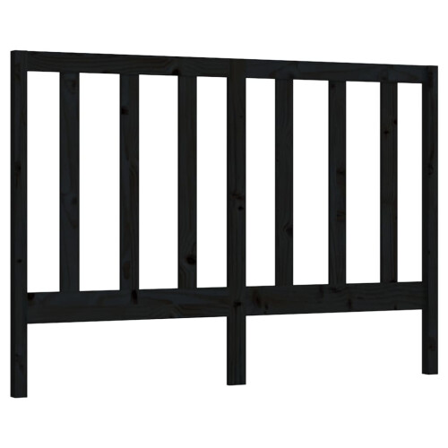 Berkfield Bed Headboard Black 146x4x100 cm Solid Wood Pine 1
