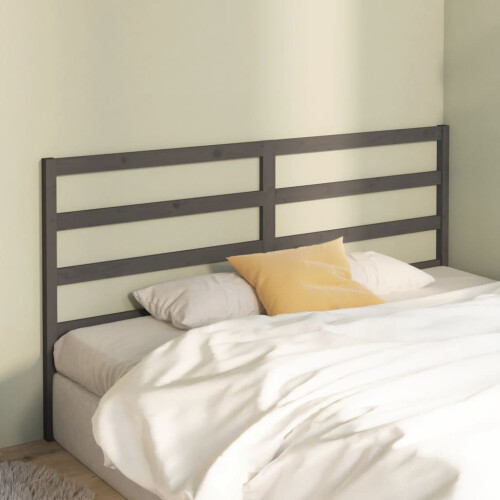 Berkfield Bed Headboard Grey 206x4x100 cm Solid Wood Pine 2