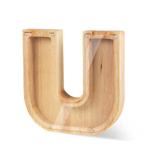 Wooden Piggy Bank for Kids Custom Name Alphabet Letter Coin Bank Gift with 26 Letters