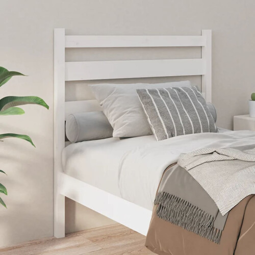 Berkfield Bed Headboard White 106x4x100 cm Solid Wood Pine 2