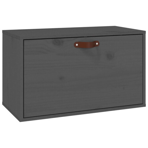 Berkfield Wall Cabinet Grey 60x30x35 cm Solid Wood Pine 1