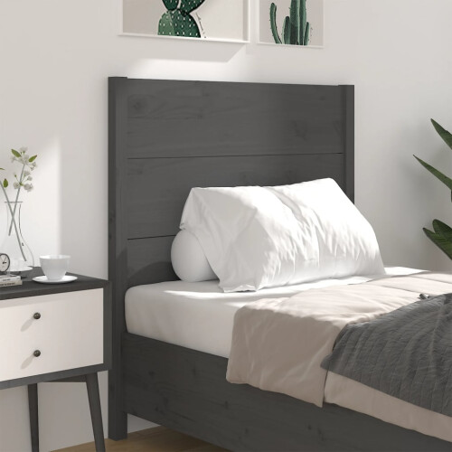 Berkfield Headboard Grey 96x4x100 cm Solid Wood Pine 2