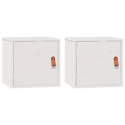 Berkfield Wall Cabinets 2 pcs White 31.5x30x30 cm Solid Wood Pine 1