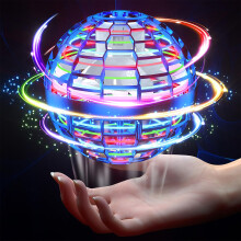 Flying Orb Ball 2025 Upgraded Hand Controlled Spinner with RGB LED Lights, 360 Boomerang UFO Drone Toy for Kids and Adults Blue