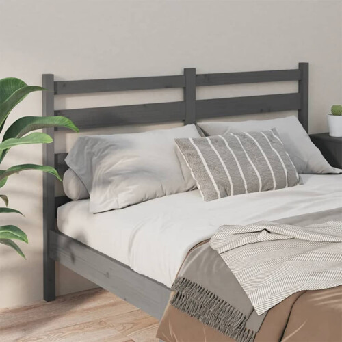 Berkfield Bed Headboard Grey 206x4x100 cm Solid Wood Pine 2
