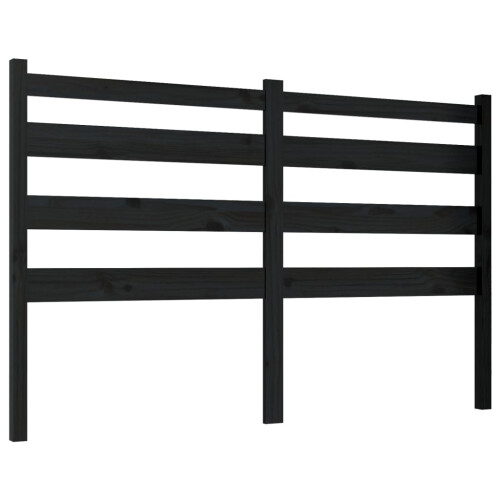 Berkfield Bed Headboard Black 186x4x100 cm Solid Wood Pine 1