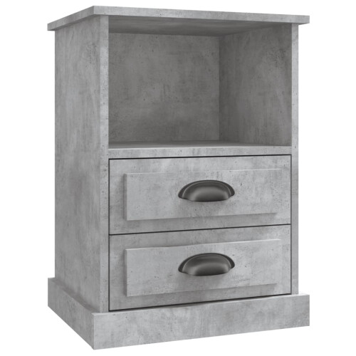 Berkfield Bedside Cabinet Concrete Grey 43x36x60 cm 1