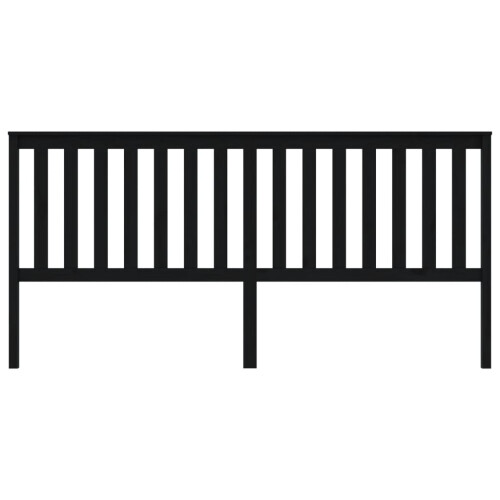 Berkfield Bed Headboard Black 206x6x101 cm Solid Wood Pine 2