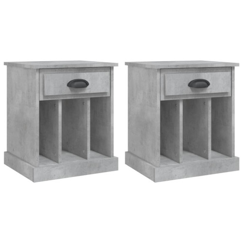 Berkfield Bedside Cabinets 2 pcs Concrete Grey 43x36x50 cm 1