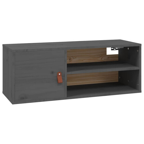 Berkfield Wall Cabinet Grey 80x30x30 cm Solid Wood Pine 1