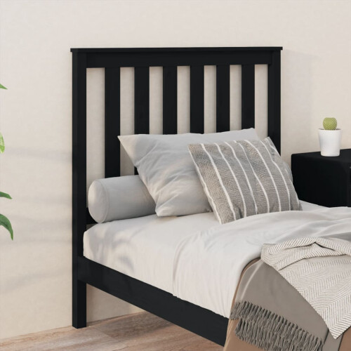 Berkfield Bed Headboard Black 96x6x101 cm Solid Wood Pine 2