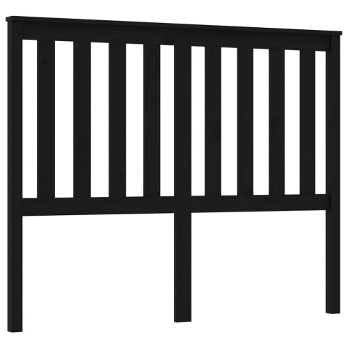 Berkfield Bed Headboard Black 126x6x101 cm Solid Wood Pine 1