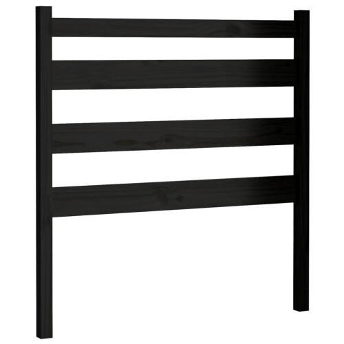 Berkfield Bed Headboard Black 106x4x100 cm Solid Wood Pine 1