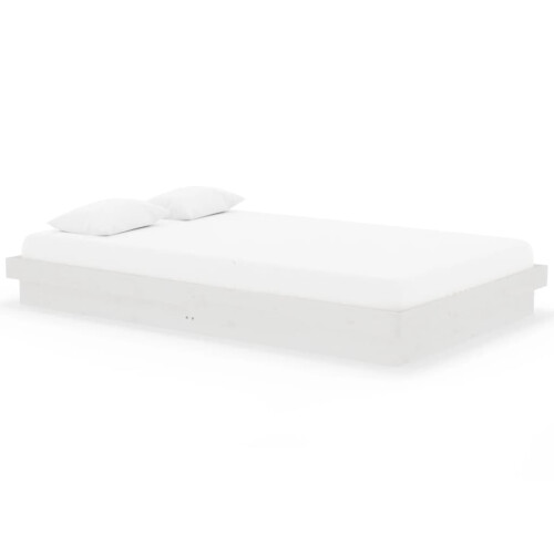 819903 Berkfield Bed Frame without Mattress White Solid Wood 120x200 cm 1