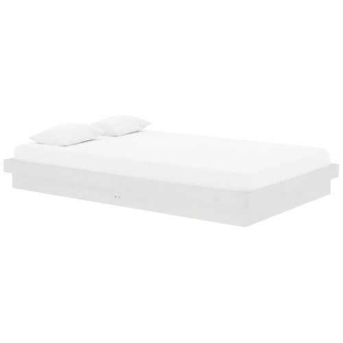 819903 Berkfield Bed Frame without Mattress White Solid Wood 120x200 cm 2