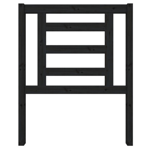 Berkfield Bed Headboard Black 81x4x100 cm Solid Wood Pine 2