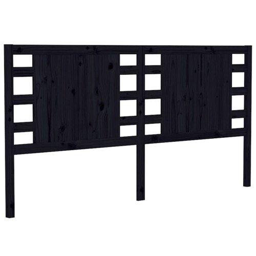 Berkfield Headboard Black 206x4x100 cm Solid Wood Pine 1
