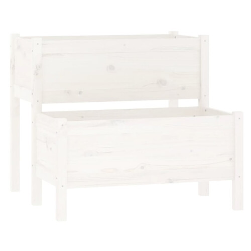 Berkfield Planter White 84.5x84x75 cm Solid Wood Pine 1