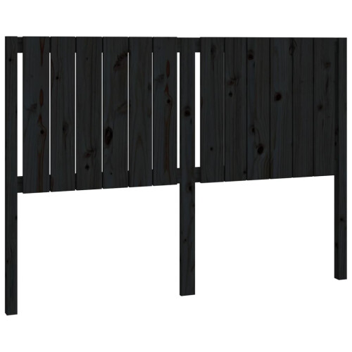 Berkfield Bed Headboard Black 145.5x4x100 cm Solid Wood Pine 1