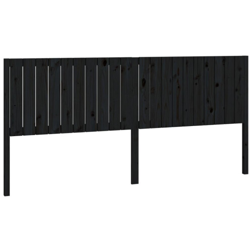 Berkfield Bed Headboard Black 205.5x4x100 cm Solid Wood Pine 1