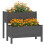 Berkfield Planter Grey 84.5x84x75 cm Solid Wood Pine 3