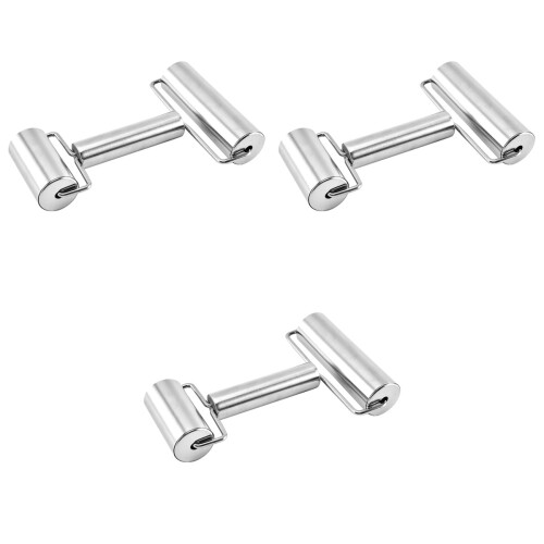 3Pcs Silver Double Head Stainless Steel Rolling Pins for Pastry Baking 1