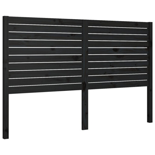 Berkfield Bed Headboard Black 126x4x100 cm Solid Wood Pine 1