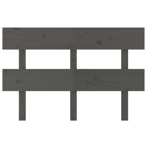 Berkfield Bed Headboard Grey 124x3x81 cm Solid Wood Pine 2