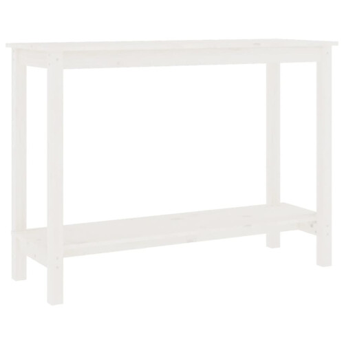 Berkfield Console Table White 110x40x80 cm Solid Wood Pine 1