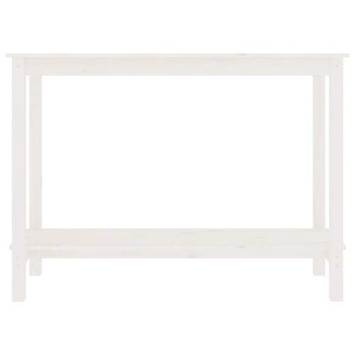 Berkfield Console Table White 110x40x80 cm Solid Wood Pine 2