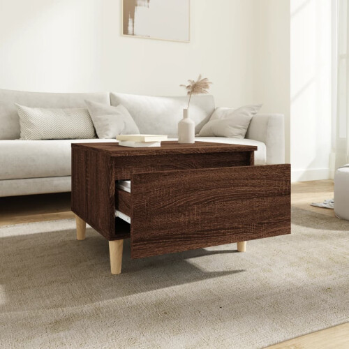 Berkfield Side Table Brown Oak 50x46x35 cm Engineered Wood 2