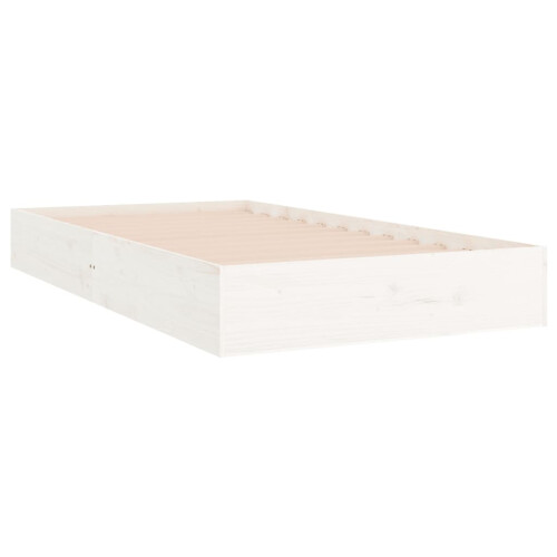 Berkfield Bed Frame without Mattress White Solid Wood 90x200 cm 2