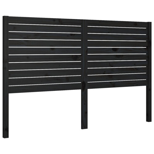 Berkfield Bed Headboard Black 141x4x100 cm Solid Wood Pine 1