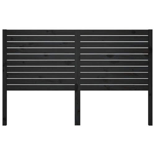 Berkfield Bed Headboard Black 141x4x100 cm Solid Wood Pine 2